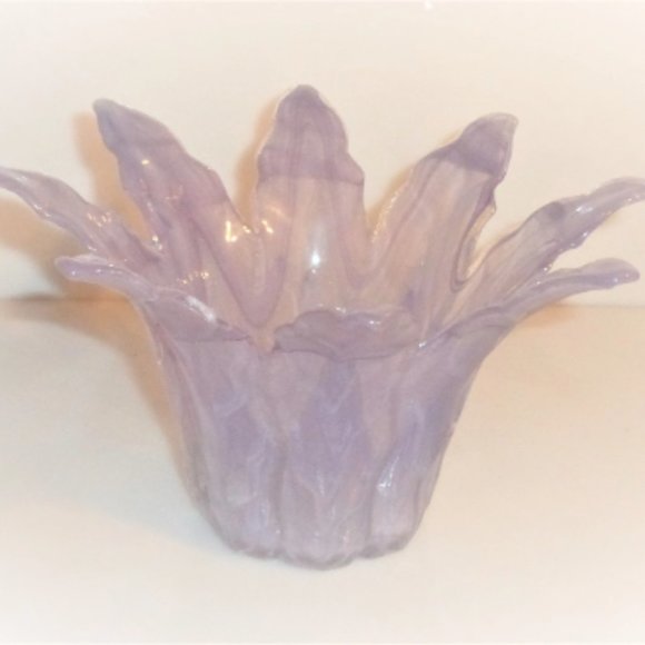 BN3 - GLASS CANDLE HOLDER Pillar Candle Tealight Scented Candles Purple Glass - Picture 2 of 4